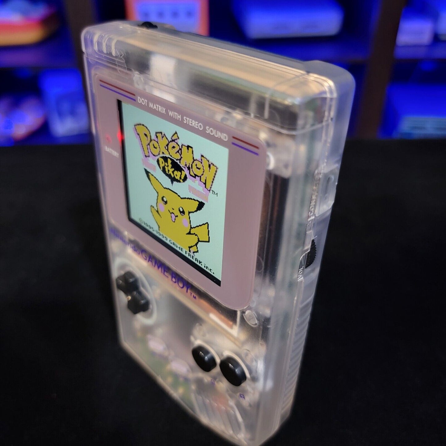 Clear Nintendo Classic Game Boy DMG With Upgraded Backlit IPS LCD Screen