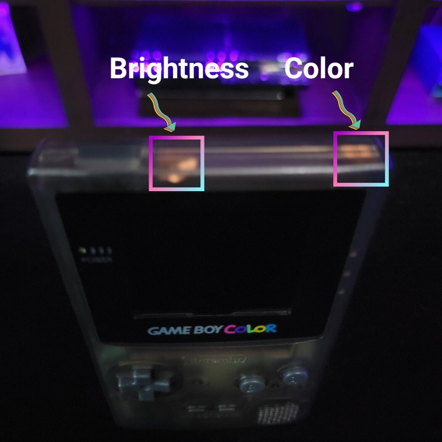 Smoke Grey Gameboy Color IPS Console Backlit LCD Screen GBC Game Boy